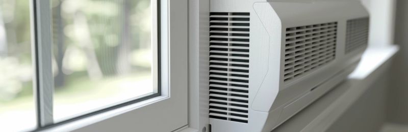 Energy efficient central air conditioner unit installed outside San Diego CA home